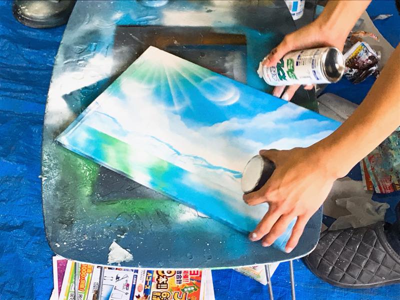 スプレーアート 人間と骸骨の融合 2020年 s_20190711-02.jpg